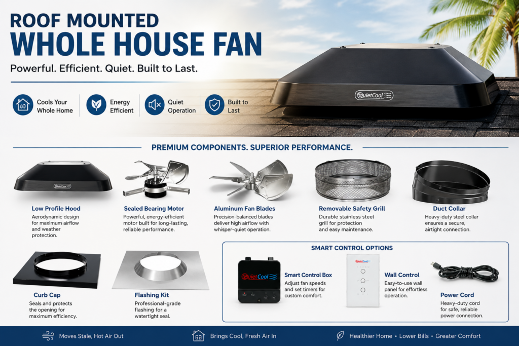 roof mounted whole house fan
